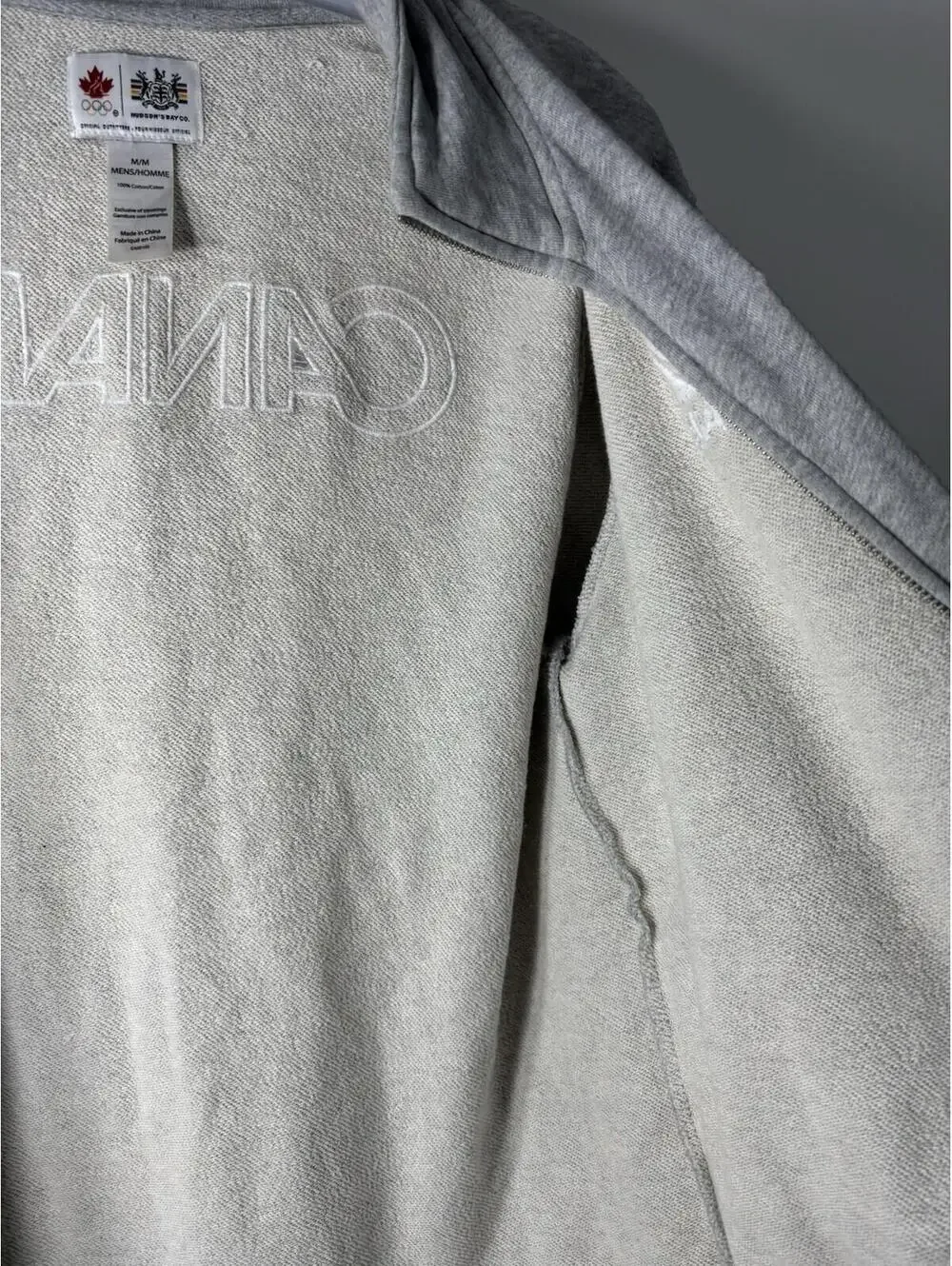 Hudson's Bay CO HBC Gray Sweatshirt Zip-up Men’s Medium - Picture 10 of 15